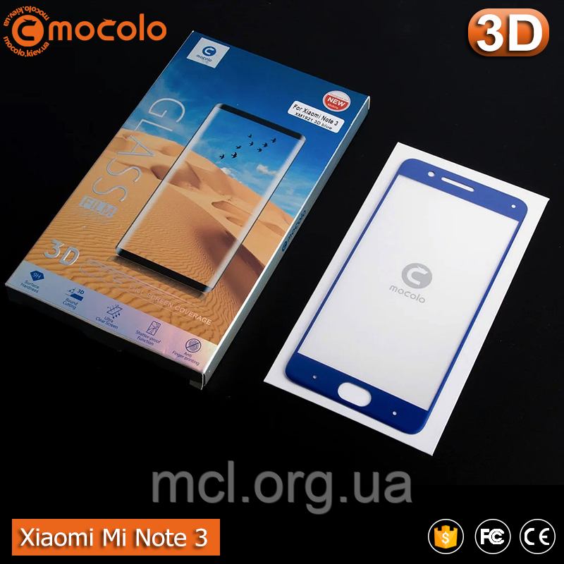Захисне скло Mocolo Xiaomi Mi Note 3 3D (Blue)