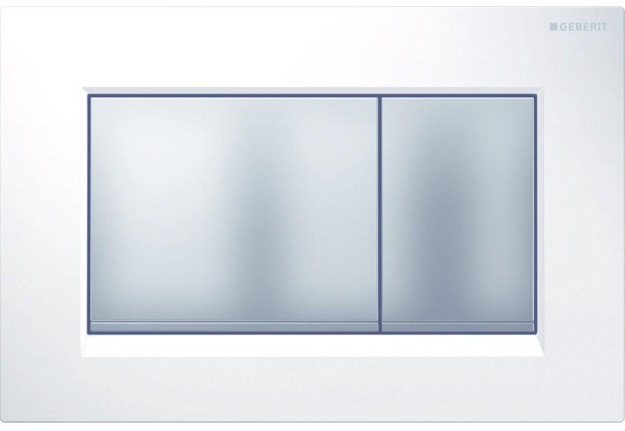 Змивна клавіша Geberit Sigma30 пластик, білий/хром мат.