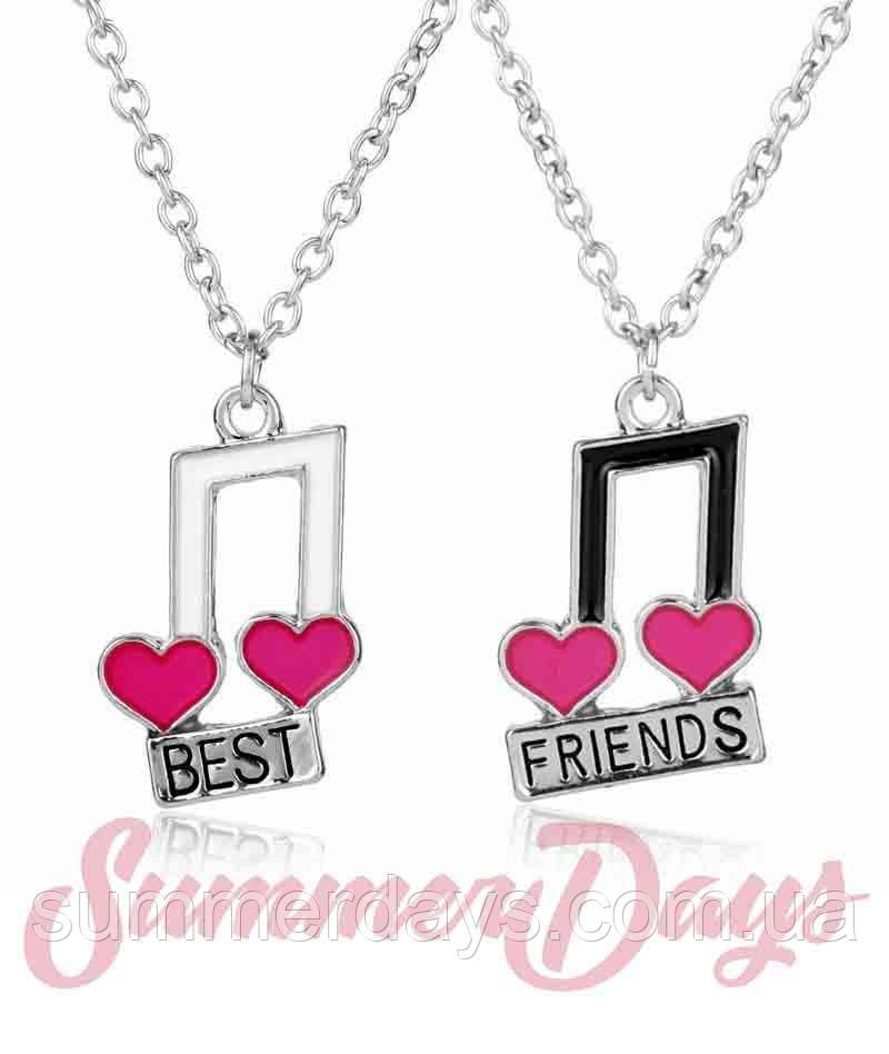 Парные Кулоны для Друзей Best Friends в Виде Нот — Купить Недорого на ...