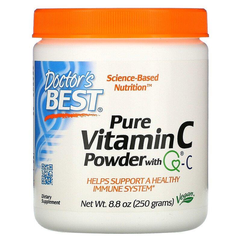 Вітамін С, Doctor's Best "Pure Vitamin C Powder with Q-C" здоров'я імунної системи, порошок (250 г)