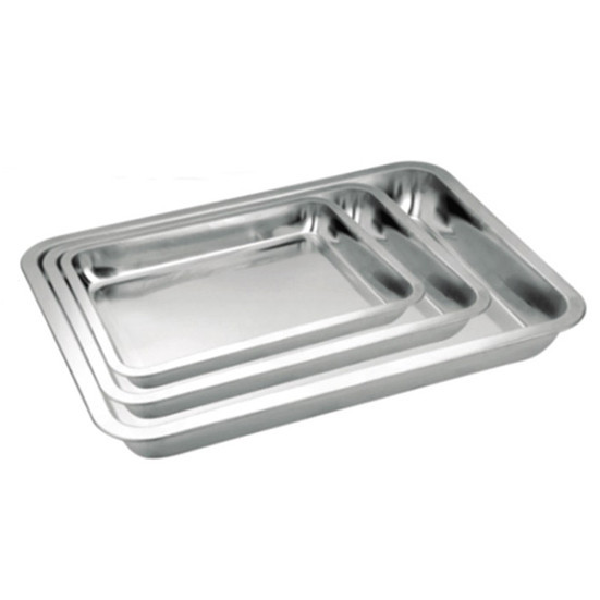 Піднос глибокий 36*27*4.8 см із нержавіючої сталі KM-4322