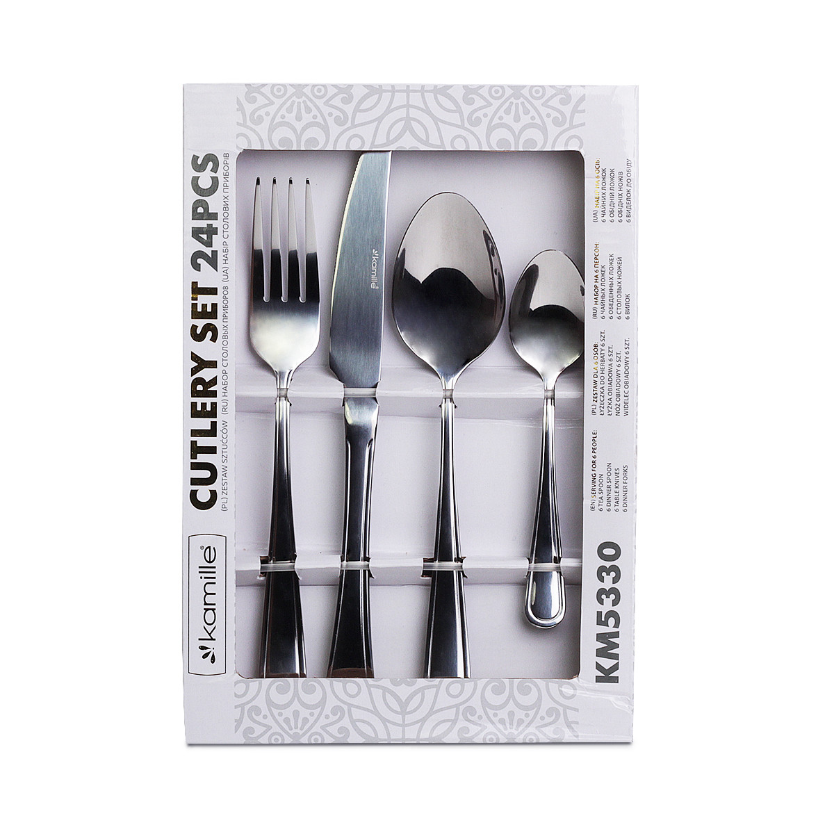 Набір столових приборів 24 предмета з нержавіючої сталі, фото 1