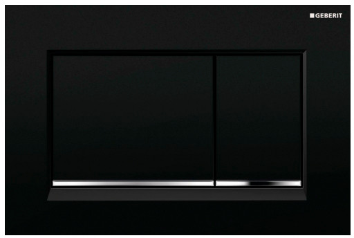 Змивна клавіша Geberit Sigma30 пластик, чорний/хром глянц