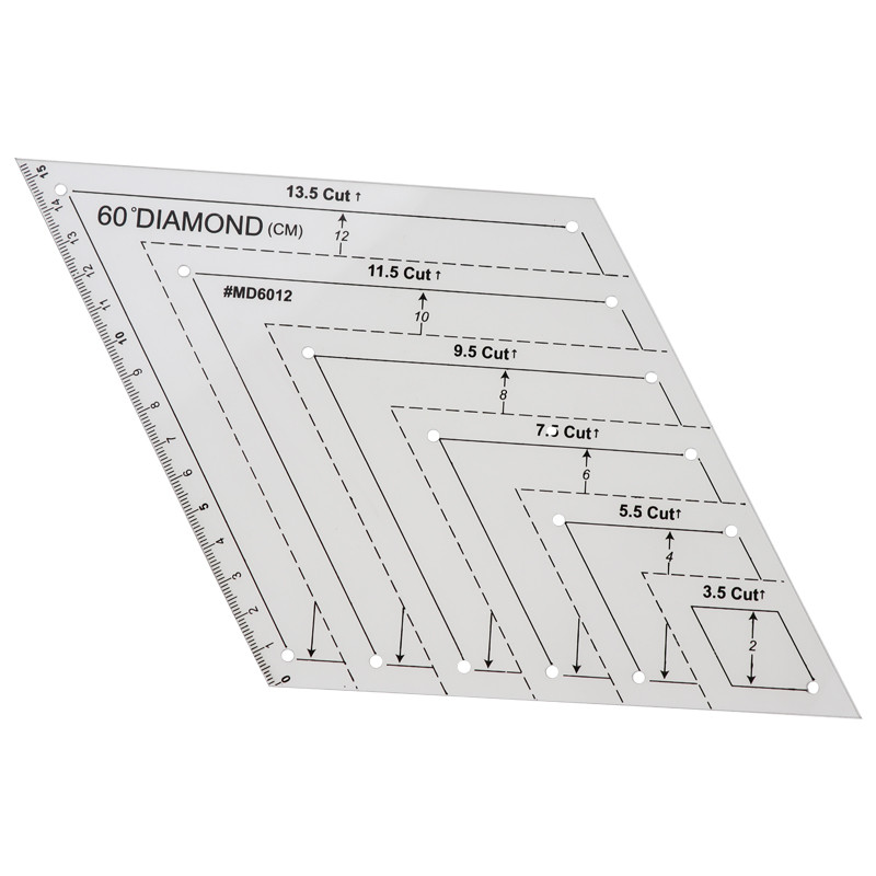Лінійка для печворку та квілтинга, "Ромб" 60 градусів (акрил 3 мм) (5928)