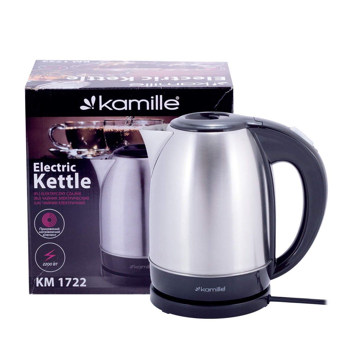 Чайник 1,7 л електричний з нержавіючої сталі KM-1722