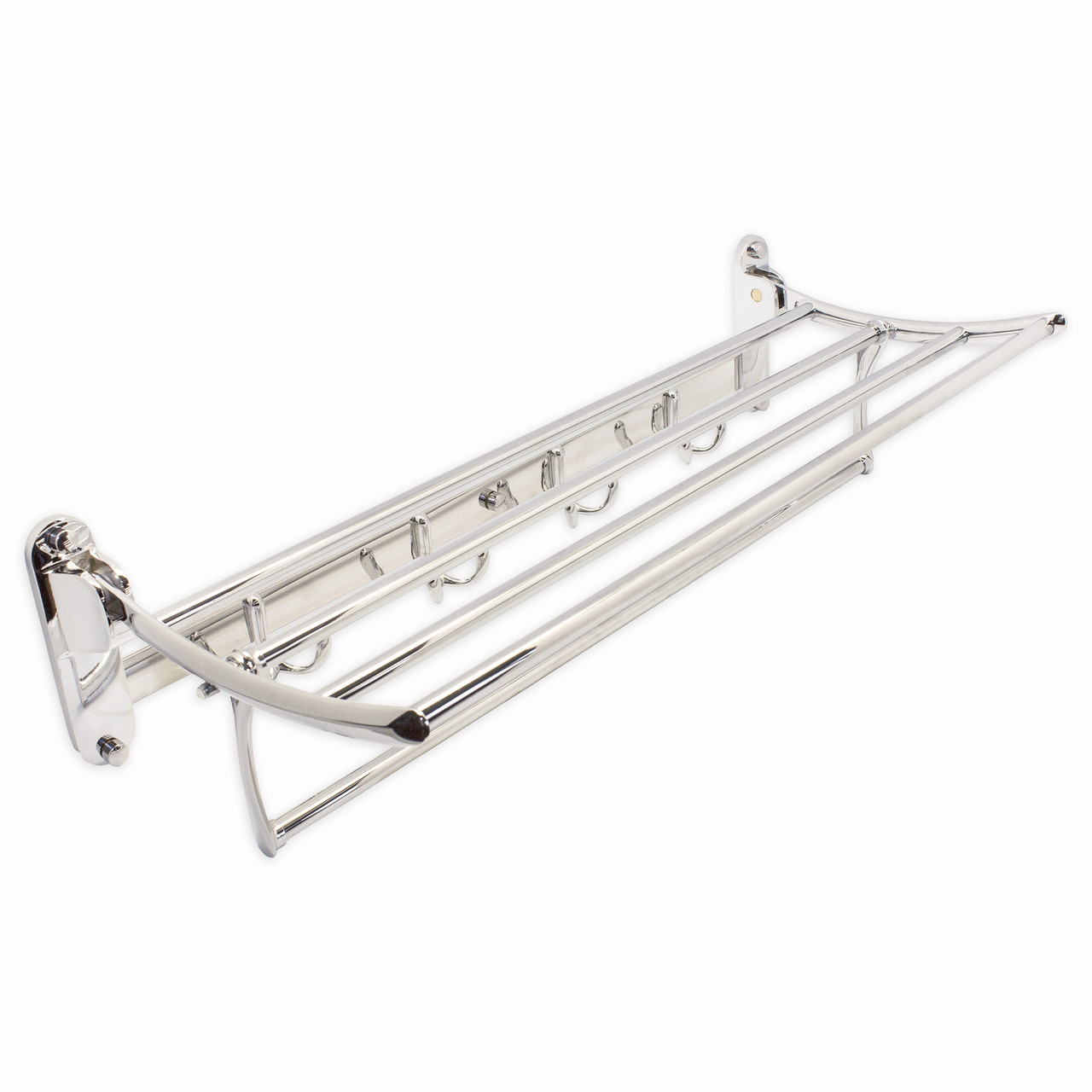 Полиця для ванної Besser розкладна 60х25х16.5см з гачками і відкидним полотенцедержатель KM-8201