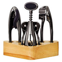 Набір аксесуарів для бару 3 предмета на дерев'яній підставці KM-5087