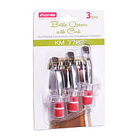 Набір пробок для пляшок з відкривачками 3шт