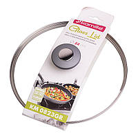 Кришка скляна 22см з металевим обідком