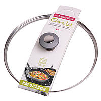 Кришка скляна 26см з металевим обідком