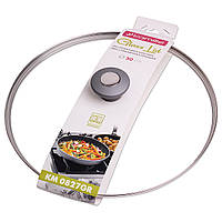 Кришка скляна 30см з металевим обідком