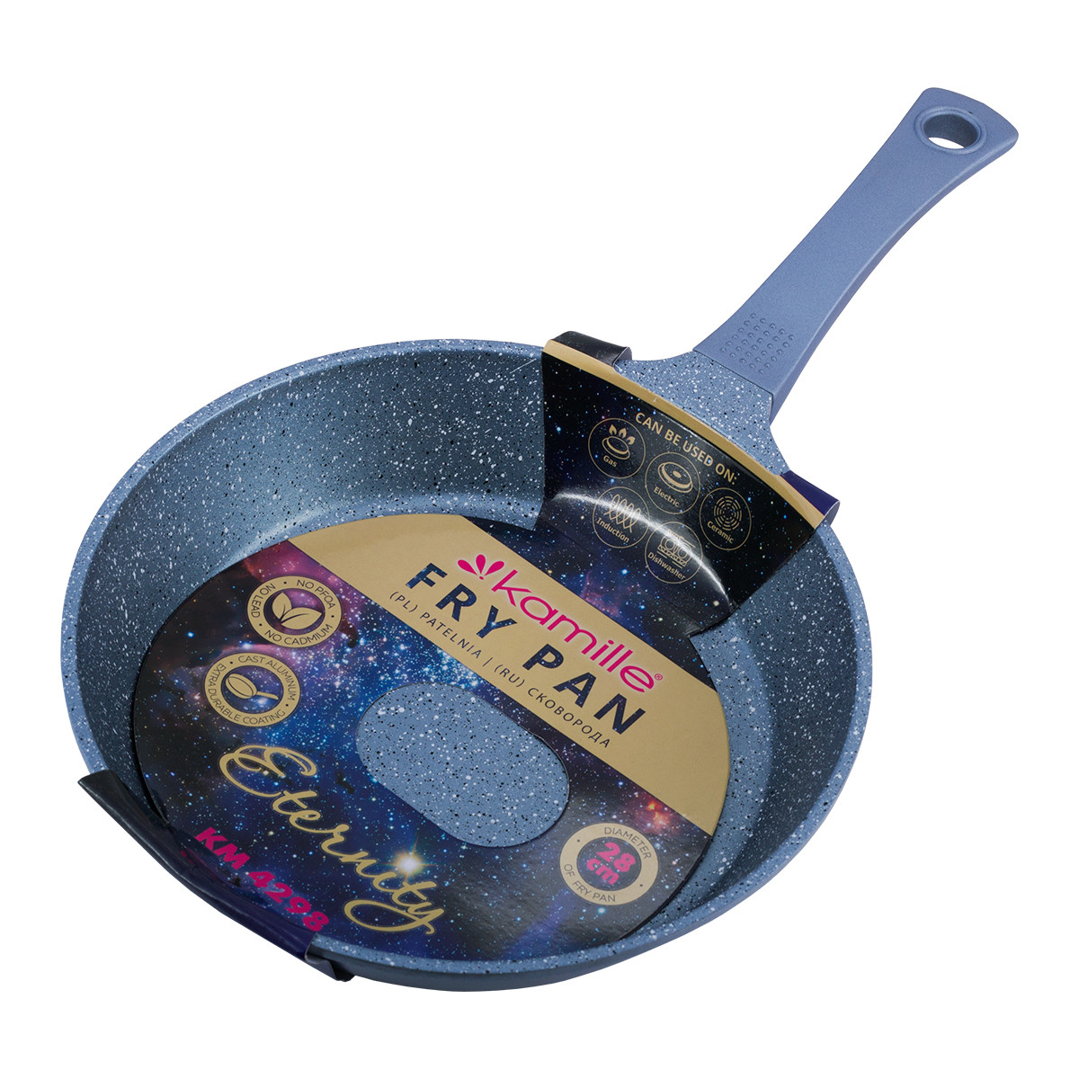 Сковорода ETERNITY 28см з литого алюмінію з антипригарним покриттям для індукції