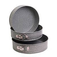 Набір роз'ємних форм 3шт 24/26/28см з антипригарним покриттям мармур KM-6031