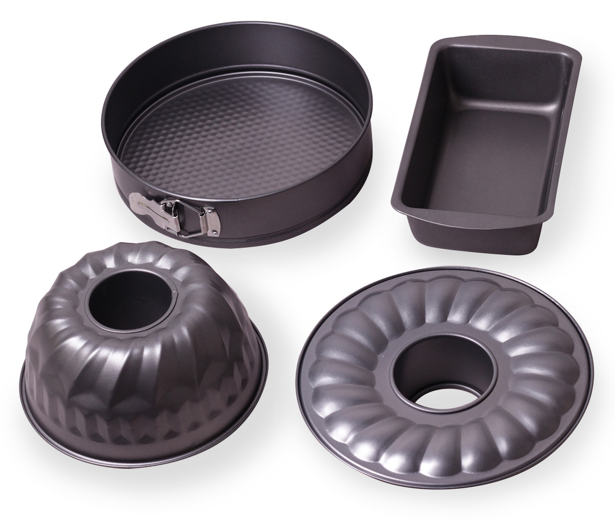 Набір форм для випічки 3шт (кругла роз'ємна Ø26*7см; для кексу Ø22*8см; прямокутна 28*15*7см)