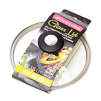 Кришка скляна 16см з металевим обідком