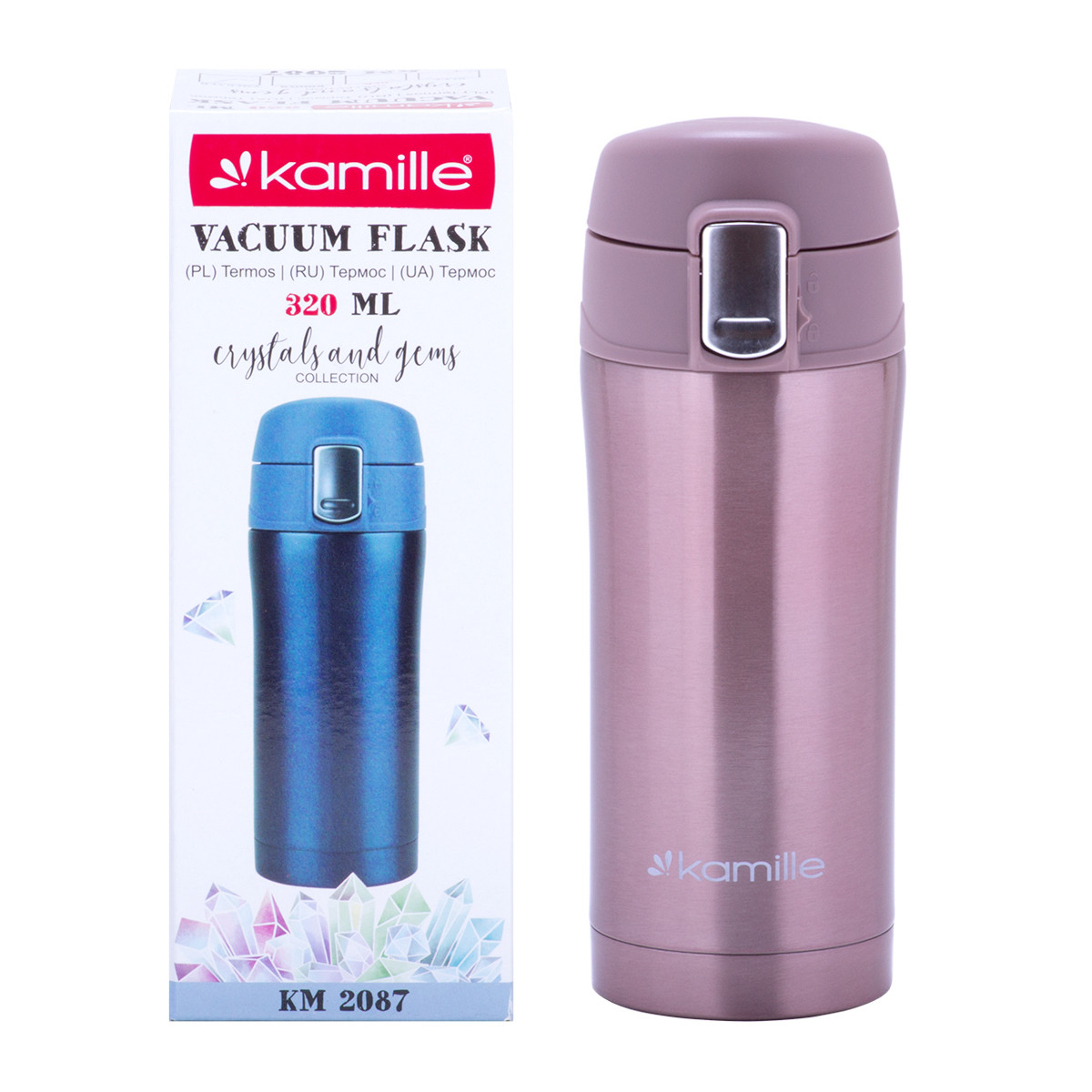 Термос Коричневий 320мл з нержавіючої сталі KM-2087KR