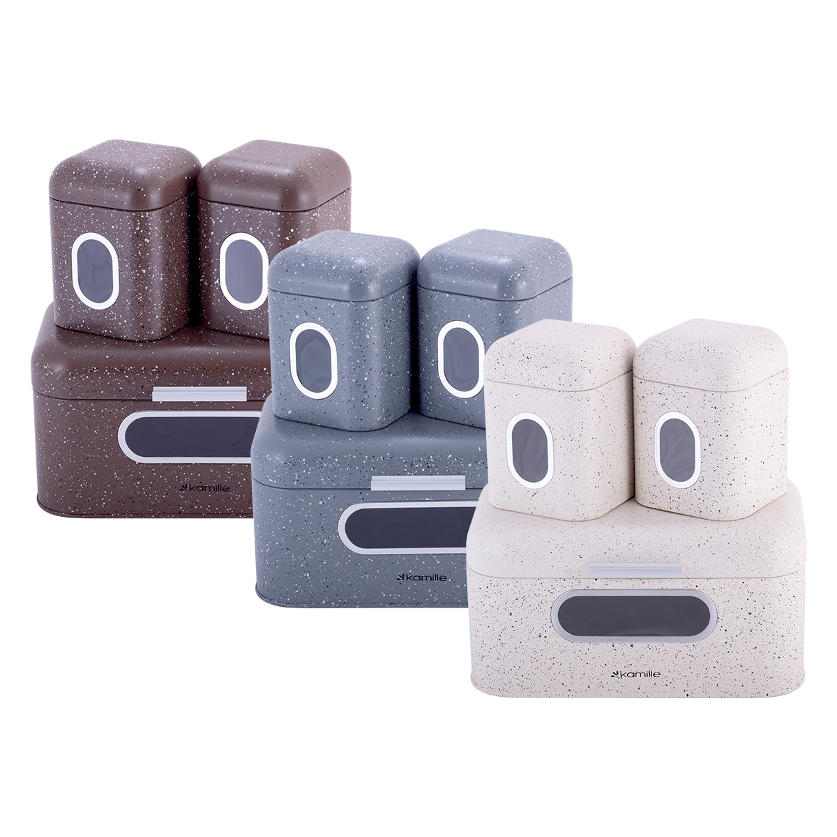 Хлібниця Сірий 30см з нержавіючої сталі з 2 ємностями для зберігання KM-1112, фото 1