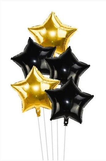 Набір куль на Новий Рік ЗІРКИ 052 (45 см - 5 шт)