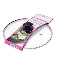 Кришка скляна 28см з металевим обідком