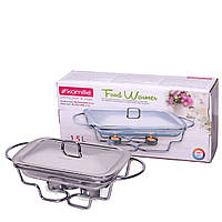 Марміт скляний 1.5 л з металевою кришкою і підставкою