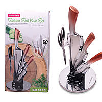 Набір кухонних ножів і ножиці 5 предметів на акриловій підставці