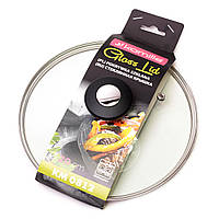 Кришка скляна 20см з металевим обідком