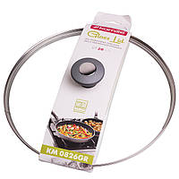 Кришка скляна 28см з металевим обідком