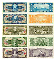 Бразилия набор из 5 банкнот «1, 2, 5, 10, 50 крузейро» UNC