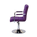 Крісло Augusto ARM CH-Base велюр пурпуровий В-1013, хромованою опорі-блін, з регулюванням висоти, фото 4