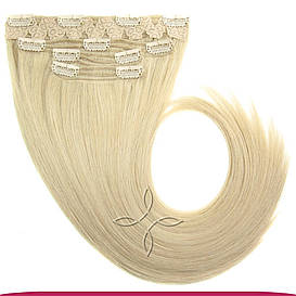 Натуральне Слов'янське Волосся на Заколках 45-50 см 115 грам, Блонд №22B