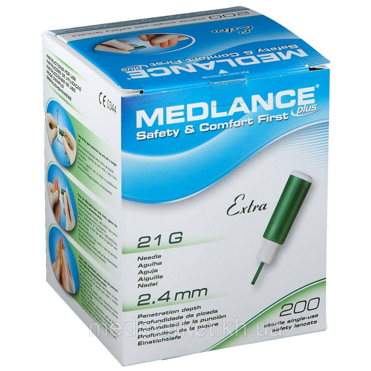 Ланцеті безпечні стерильні Medlance Plus Extra 200 шт., фото 1