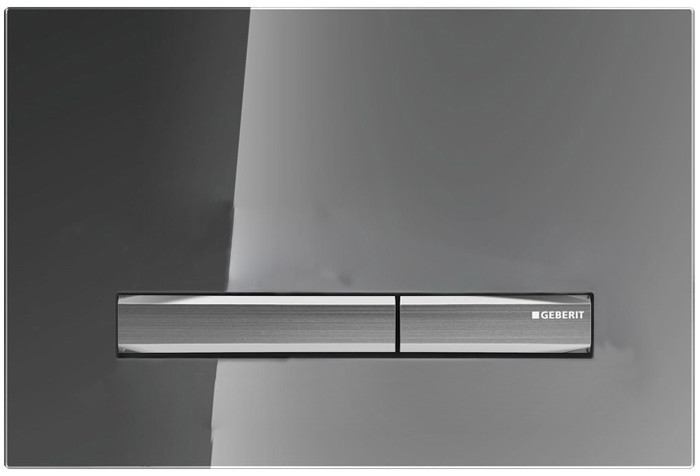 Змивна клавіша Geberit Sigma50, подвійний змив: дзеркальне скло дымчатое