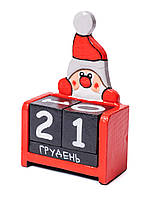 Календарь вечный деревянный настольный Дед Мороз 15см*10см