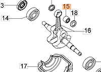 Подшипник игольчатый(сепаратор) коленвала для бензопилы Oleo-Mac GS 35 (50110044R)