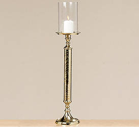 Підсвічник металевий на одну свічку золотий h 60 см