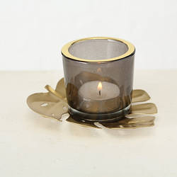 Підсвічник золото h6 см лаковане скло 1014357