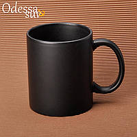 Чашка чорна евроциллиндр 330 мл для нанесення деколі або тамподруку