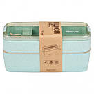 Ланч-бокс подвійний Еко "Lunch box", 750мл, м'ятний, фото 3