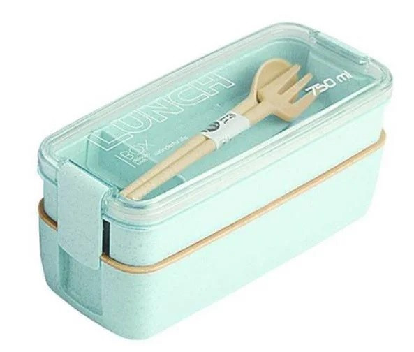 Ланч-бокс подвійний Еко "Lunch box", 750мл, м'ятний