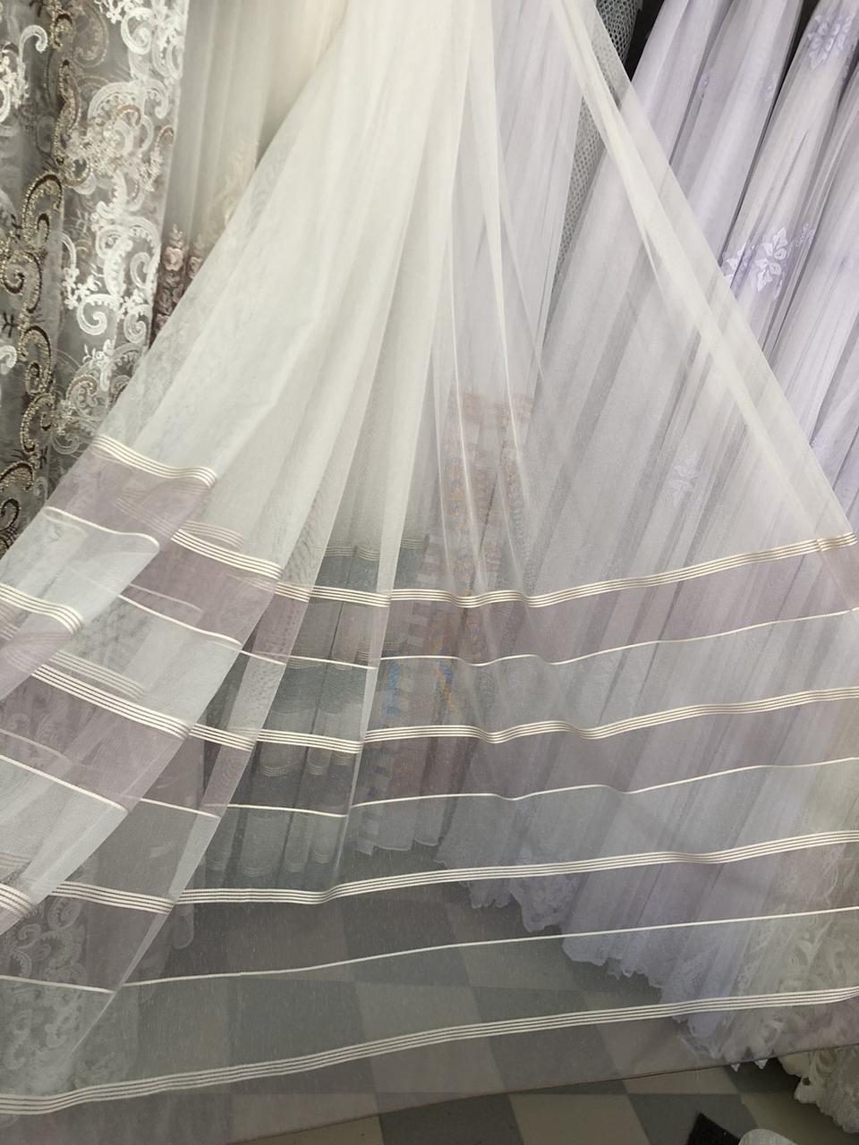 Тюль льон колір зелений, коричневий, рожевий, фото 1