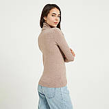 Гольф жіночий базовий з довгим рукавом. Водолазка з горлом жіноча повсякденна Світло коричневий, фото 4
