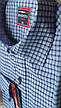 Сорочка чоловіча кашемір Ovento vd-0117 класична блакитна в клітку з довгим рукавом Туреччина 44, фото 6
