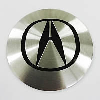 Наклейки Acura D56 мм алюминий (Черный логотип на хромированном фоне)