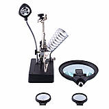 Тримач для плат із підставкою для паяльника та підсвіткою "Третяча рука" MG16129-C, фото 6