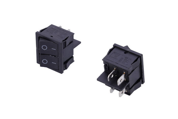 Кнопка сетевая двойная 40311 19*23 mm 4 конт. 6А (2-х поз.) (ID ...