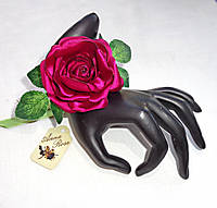 Цветочный браслет на руку ручной работы "Малиновая роза"
