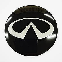 Наклейки Infinity D56 мм алюміній (Сріблястий логотип на чорному тлі)