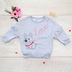 Теплий світшот (футер з начосом) Сірий меланж Minikin До 92 см