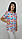 Жіночий медичний костюм принт Фламінго короткий рукав, фото 2