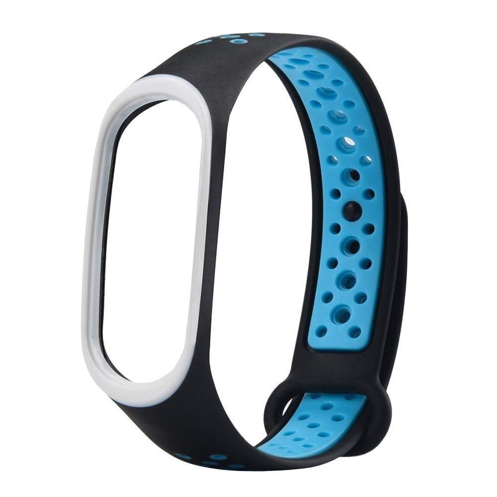 Ремінець для фітнес-браслета Xiaomi Mi Band 3 і 4 Nike Design чорний з синім